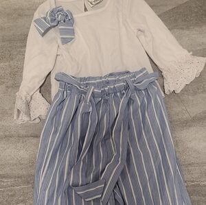 Size 6-6x Blue and White Striped Pants